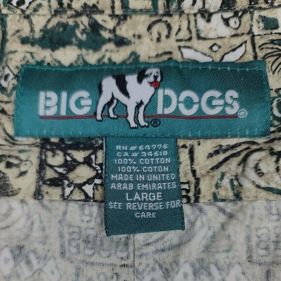 Big Dogs cotton Hawaiian Casual Button Up Shirt Men's large 100% cotton - Picture 6 of 6
